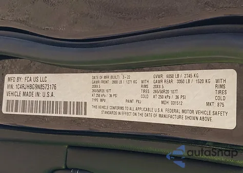 2022 Jeep Grand Cherokee Limited 4X4 из США, поврежденный, VIN 1C4RJHBG9N8573176